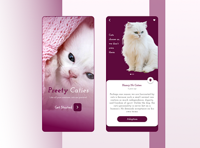Adoption Cat Mobile App app design ui ux vector