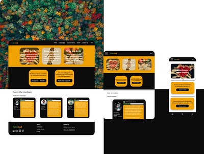 EducAid : An app to help communities find and help students who adobe xd app design responsive web ui ux website