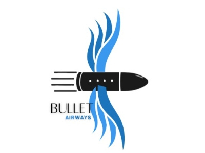 Bullet airways logo (bullet plane with wings) design graphic design illustration logo