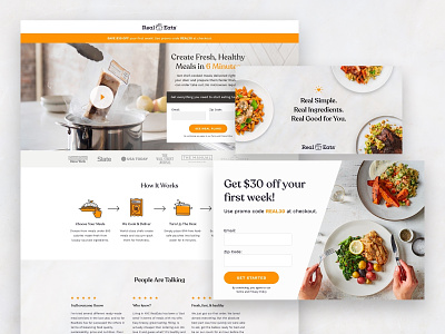 RealEats Landing Page and Ads ad ads carousel cro facebook ads food lander landing page pinterest ads subscription web website