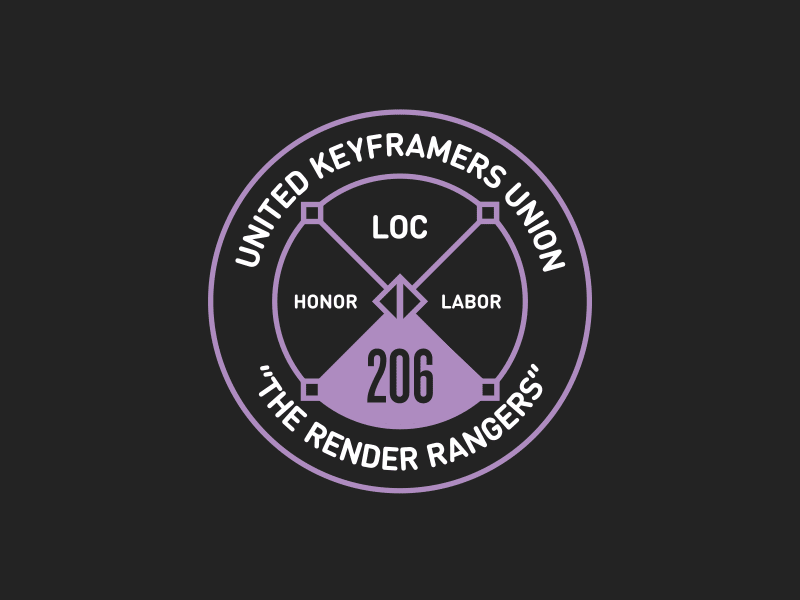 Keyframers Union Badge - "The Render Rangers" after effects animated badge animation badge button keyframe pin union union badge