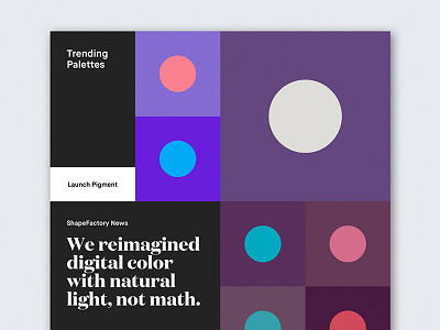 ShapeFactory.co — Landing Page app app design circular color block color palette grid landing page product design ui uidesign website