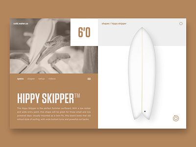 Cold.Water.Co Surfboard Explorer // Concept Site color block color palette concept duotone flat grid homepage interface invision invision studio layout product design type typography ui web website