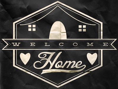 Welcome Home home logo typography