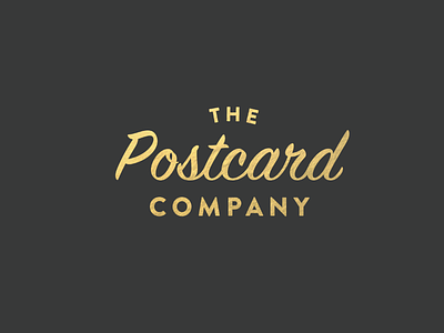 Postcard Co. brand gold identity logo stationary design