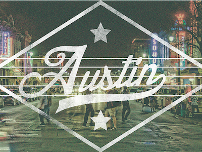 Austin around the world austin poster typography