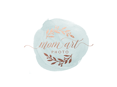 Photography Logo flourish goldfoil logo mom photography watercolor