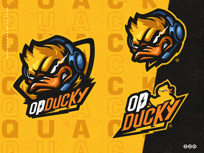 OPDUCKY Duck Mascot Logo animal bold branding esports gamers gaming gaming logo illustration logo mascot sportslogo streamer twitch twitch.tv vector youtube