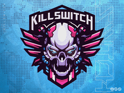 Killswitch Skull Mecha Mascot Logo bold branding drawings esports gamers gaming gaming logo illustration machine mascot mecha skull sportslogo team logo tshirtdesign twitch valorant