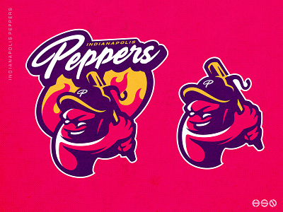PEPPERS MLB Style Baseball Logo baseball bold branding esports gamers illustration lettering logo logodesign mascot mascotlogo sports sports logo