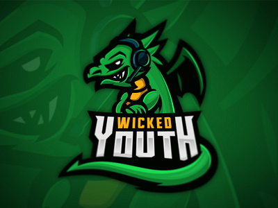 Dragon Mascot for WICKEDYOUTH badass bold dragon esports game gaming logo logodesign mascot team logo