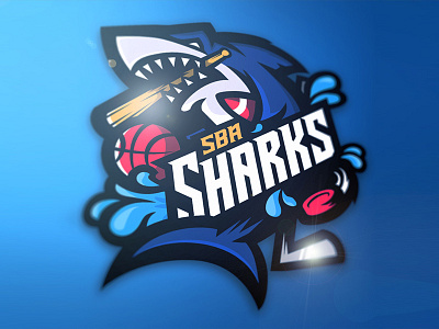 SBA Sharks bold branding game illustration logodesign mascot sports sports logo team logo
