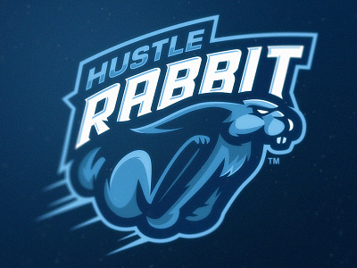 HUSTLE RABBIT bold branding cool esports gaming gaming logo illustration logo sportslogo vector