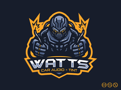 ROBOT Mascot Logo for WATTS - CAR AUDIO and TINT branding car clothing brand esports gaming gaming logo illustration logo logodesign sportslogo team logo vector