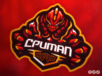 CPUMAN Robot Mascot Logo