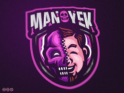 Manoyek Mascot Logo app bold branding design esports game gamers gaming logo illustration logodesign mascot potrait sportslogo streamers strong twitch typography ux vector web