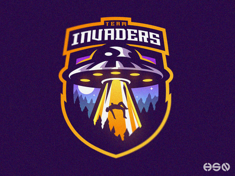 Invaders Mascot Logo - Alien UFO by HSSN DSGN on Dribbble