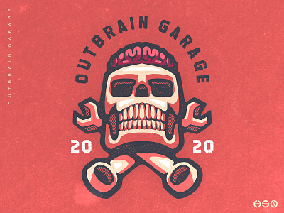 OUTBRAIN GARAGE Skull Logo