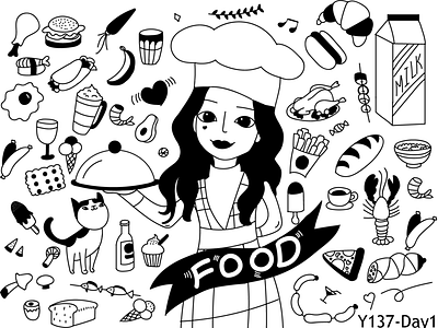 food dribbble 插图 设计