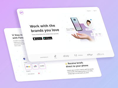 Influencer Landing Page & App Design