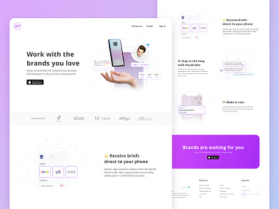 landing page for social media app