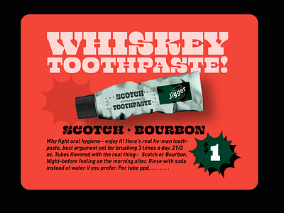 Whiskey Toothpaste branding design digital retro retro design typography typography design vector vintage vintage design