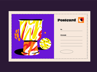 Postcard abstract design digital illustration postcard postcard design poster print design typography vector