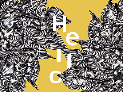 Hello Dribbble hand drawn hello illustration lettering line art line work photoshop poster typography