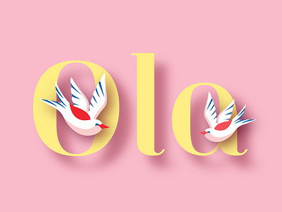 Ola birds branding design digital drop shadow ola typogaphy typography typography design