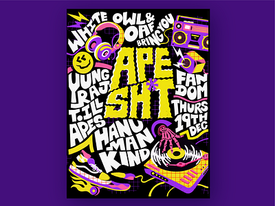 ApeSh*t design digital gig gig poster illustration lettering lettering art music musician poster procreate typography