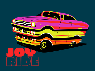 Joyride cadillac car cars design digital illustration illustrator poster typography vector vintage