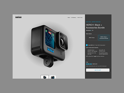 Day 12 - E Commerce Shop Item - GoPro branding design desktop e commerce figma gopro graphic design gray grey item card logo minimal minimalistic modern product design store ui ux ux design website