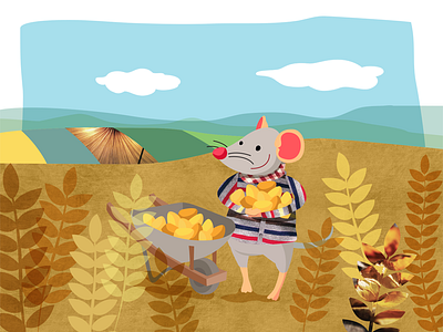 The country Mouse and the city mouse_1 fable graphic illustration kids mouse