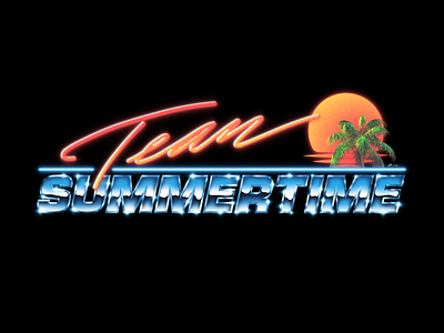 Team Summertime 80s chrome design logo retro