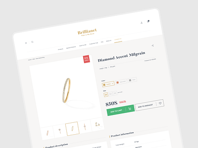 Brillianet online jewelry shop UI and UX design - Productpage iran jewelry shop tehran ui ux