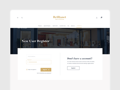 Brillianet online jewelry shop UI and UX design - Register gold iran jewelry shop tehran ui uiux ux