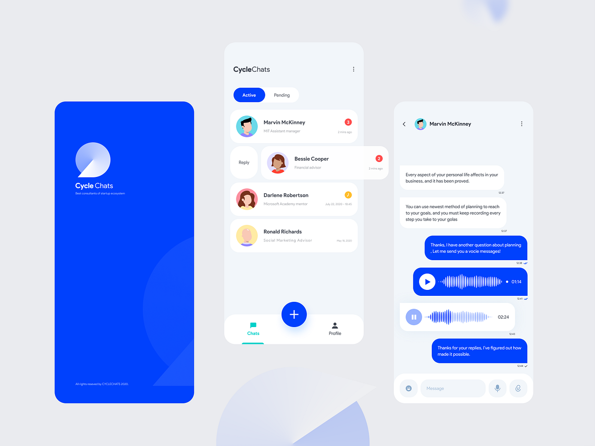 Cycle Chats UI and UX and ICON design by Hamid R Mousazade for 8Grid ...
