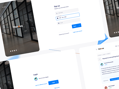 Finnova project login and dashboard UI and UX design dashboard design figma finnova iran login tehran ticket ui uiux ux