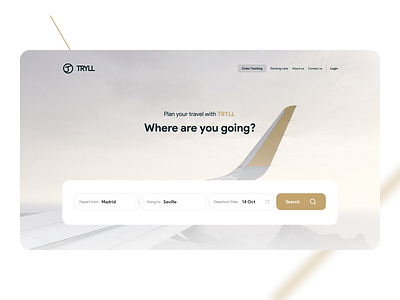 TRYLL fly and ticket landing agancy flight gold iran landing tehran ticket travel ui uiux ux