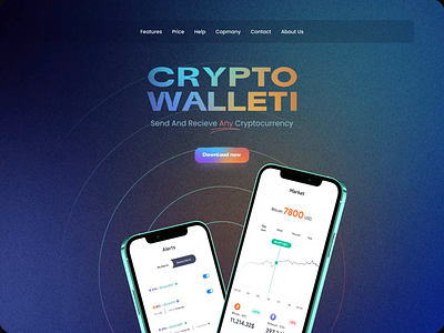 Crypto Walleti Animated homepage animated bitcoin branding crypto dark landing ui ux wallet