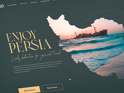 Enjoy Persia DarkMode dark darkmode iran landing tehran tourism traditional ui ux vintage