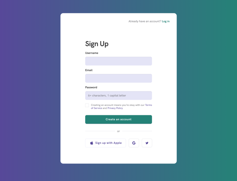 Sign Up Form by Anisia on Dribbble