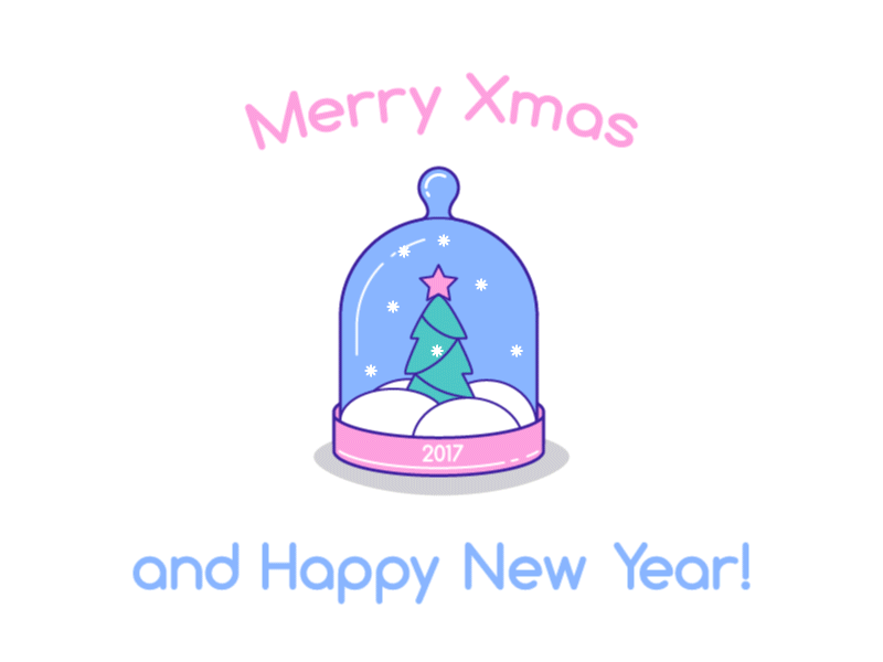 Merry Xmas! 2017 animation christmas fir-tree holiday motion new year snow snowfall star xmas