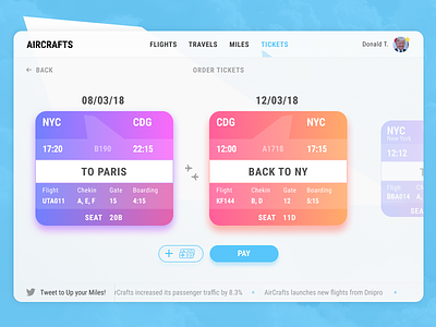 Air Tickets Booking Concept airplane boarding booking flight interface pass ticket travel ui ux