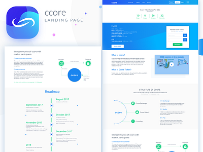 Ccore landing page app branding design flat icon illustration logo type typography ui ux web