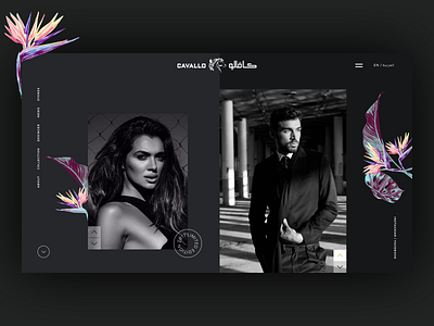 Landing Page Design black design flat flowers illustrations landing luxury ui ux web