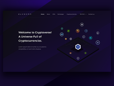 Ico Landing Page bitcoin block chain crypto currency design ethereum flat ico ui ux web