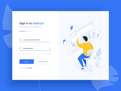 Sign In / Sign Up app banner blue illustraion login design register sign up ui ux