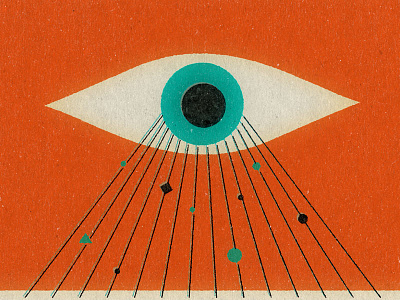 Super Eye eye illustration lasers matt mid century rays varner
