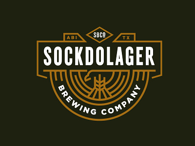 Sockdolager Logo american barely beer branding brewing eagle logo